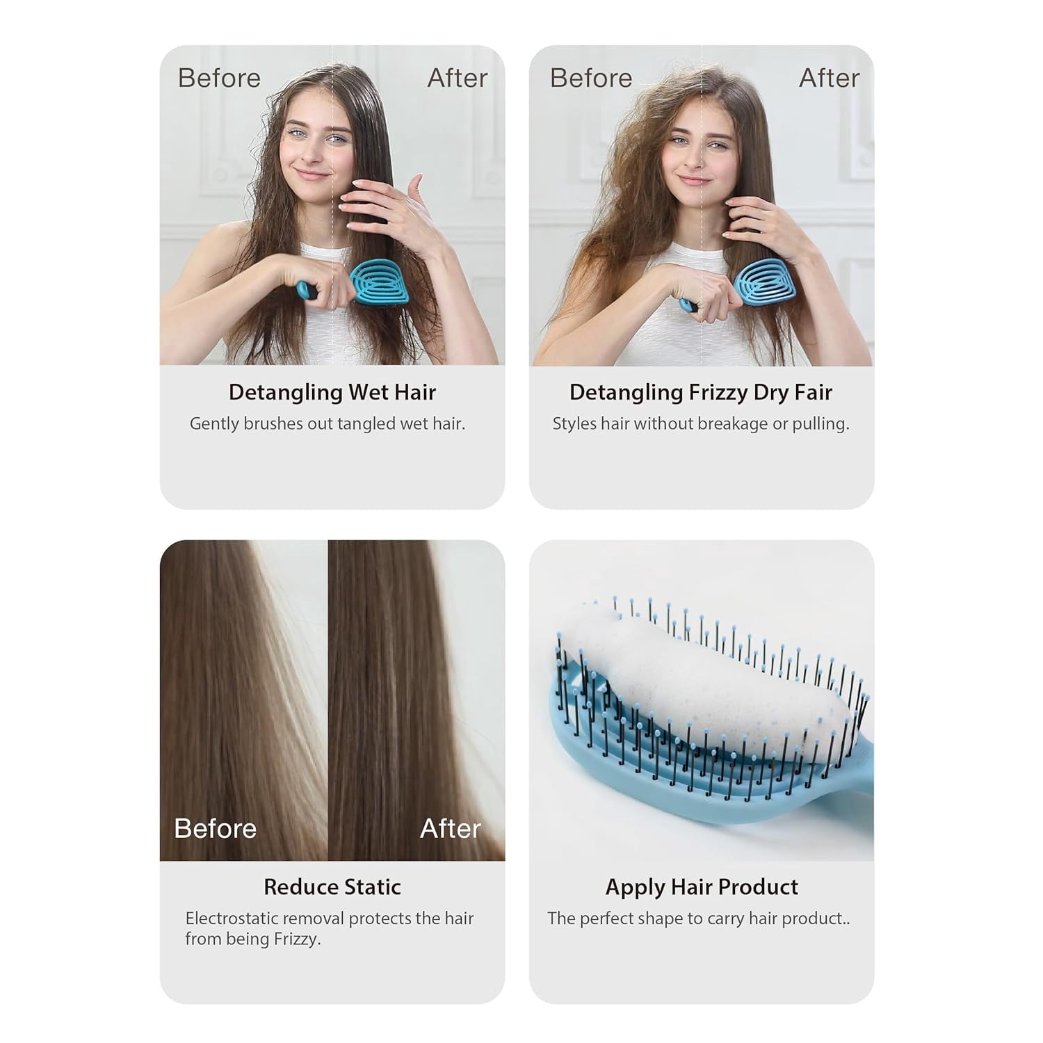 ANHXN professional curved brush provides a smooth and fluffy drying experience. Different colors to choose from