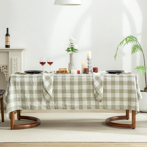 ANHXN pure linen rectangular tablecloth, suitable for catering, weddings, and restaurants. Different colors to choose from