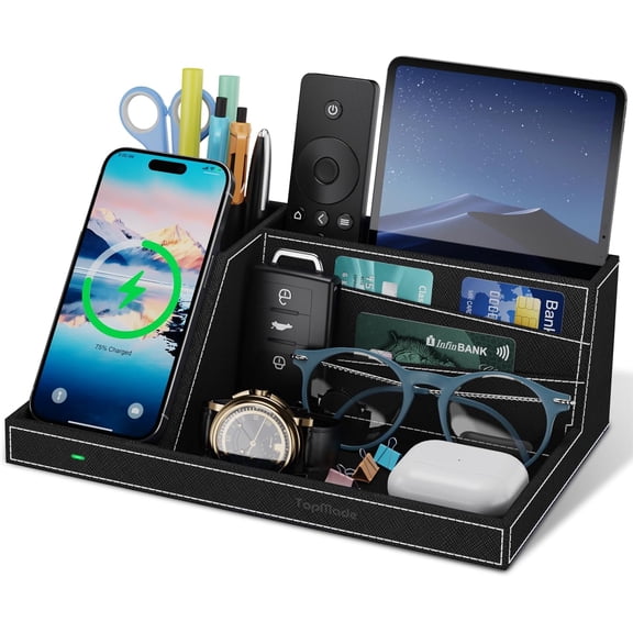 ANHXN wireless charger, bedside table organizer, pen holder, office supplies, desktop accessories, fast charging station. Different colors to choose from