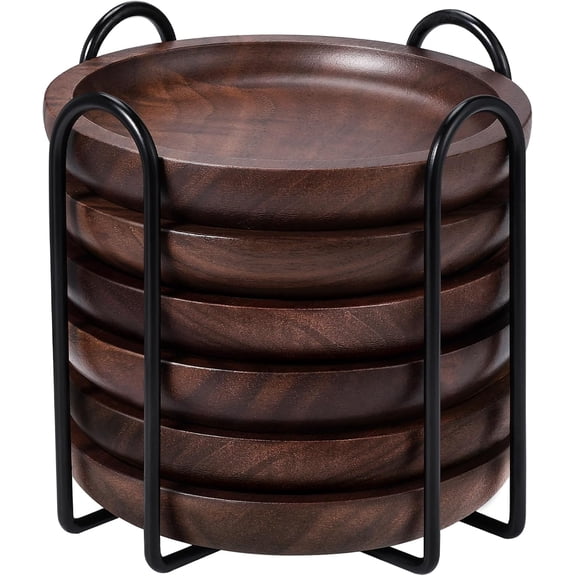 ANHXN wooden coaster with scratch resistant backing, suitable for coffee tables, gifts, weddings, and parties. Different specifications to choose from
