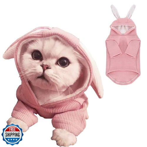 ANIAC Funny Dog Hoodies for Small Dogs Girl Boy Bunny Ears Pet Clothes Hooded