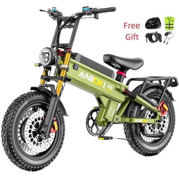 ANIIOKI A8 Pro Max 60V 80Ah 5600W Dual Motor Fat Tire Electric Bike, 20"x4.0", 5" Display, Hydraulic Disc Brakes with CBS, 7-Speed
