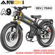 ANIIOKI A9 Pro Max 60V 70Ah Dual Motor Electric Bike,5600W Peak,26x4.8 Fat Tire E-Bike,Hydraulic Disc Brakes,Shimano 7-Speed