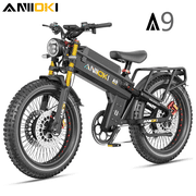 ANIIOKI A9 Pro Max 60V 80Ah All-Terrain Electric Bike for Adult, 245 Miles Long Range, 6000W Dual Motor,47mph,UL2849,CBS & Dual Front Disc Brakes, Smart Media System, New Charger Technology, Black