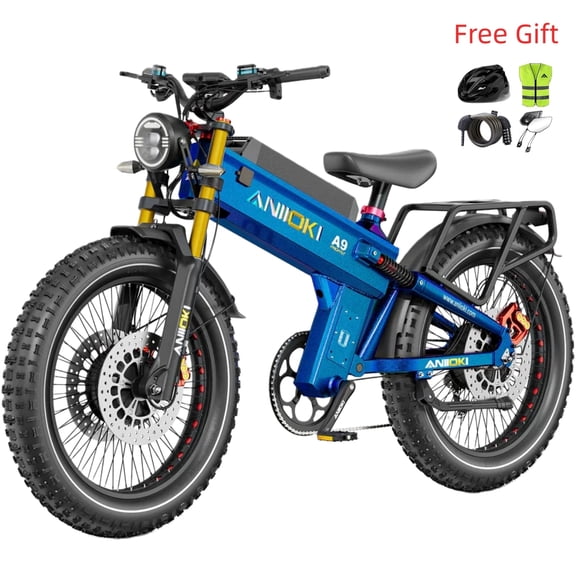 ANIIOKI A9 Pro Max 60V 80Ah High-Capacity Dual Motor Fat Tire Ebike,6000W Peak,Hydraulic Disc Brakes,Aerospace Aluminum Frame