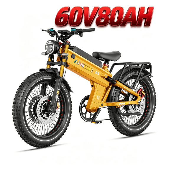 ANIIOKI A9 Pro Max Motorized Dirt Bike, 6000W Peak Dual AWD Motor, 60V 80Ah Battery, 45+MPH Top Speed, 26×4.8 Super Fat Tire, Full Suspension, CBS Brake, UL2849 Certified