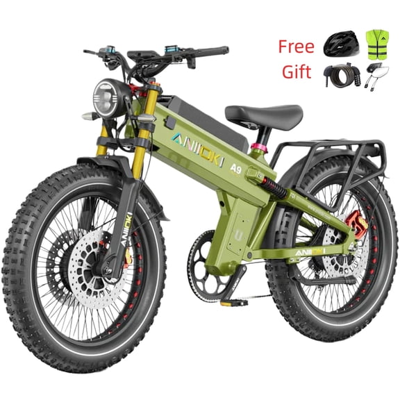 ANIIOKI A9 ProMax 60V 80Ah 6000W Dual Motor E-Bike,Aerospace-Grade Aluminum Frame,26"x4.8" Tires,46MPH,300mm Hydraulic Disc Brakes