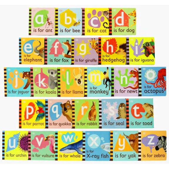 Pre-Owned The Animal Alphabet Library Collection 26 Books Set (A To Z) (A is for Ant, B is for Bee, C is for Cat, D is for Dog, E is for Elephant, F is for Fox, G is for Giraffe, H is for Paperback