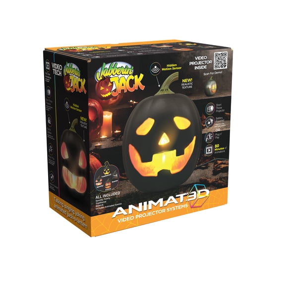 ANIMAT3D 12inch Jabberin' Jack Pumpkin Black