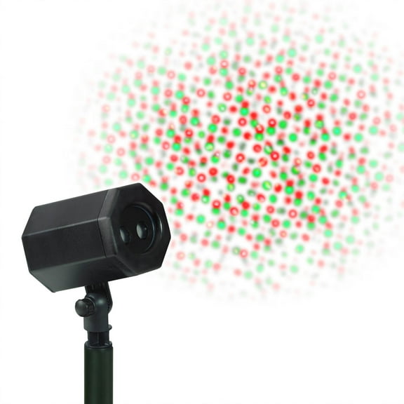 Indoor/Outdoor LED Animated Star Laser Projector Christmas Lights, Red/Green, 3,200 sq ft, Holiday Time