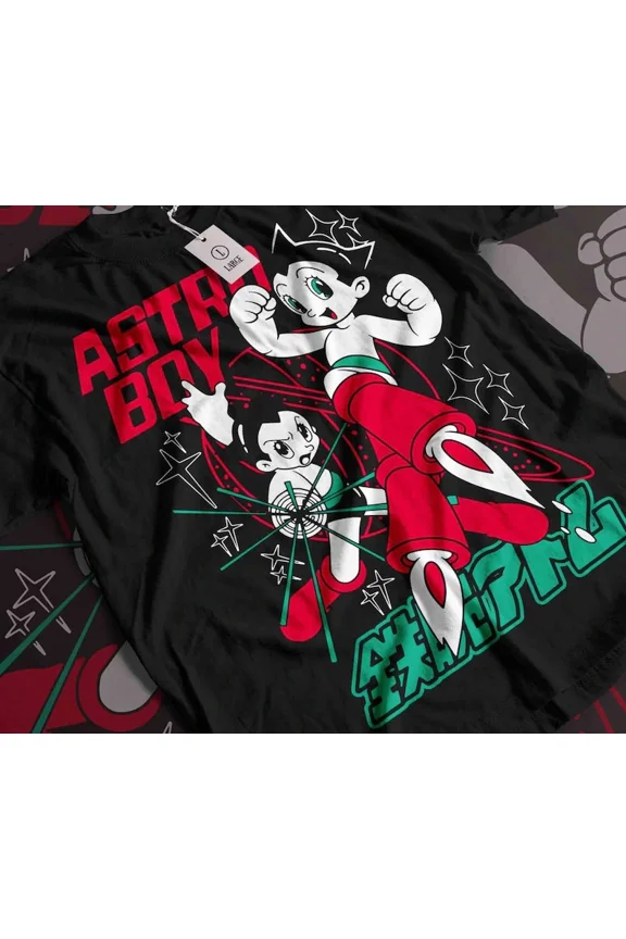 ANIME ASTROBOY BLACK T SHIRT UNISEX STYLE