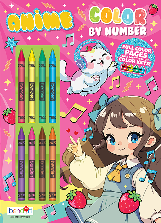 ANIME COLOR BY NUMBER WITH CRAYONS STICKERS Walmart ANIME COLOR BY NUMBER WITH CRAYONS STICKERS Walmart