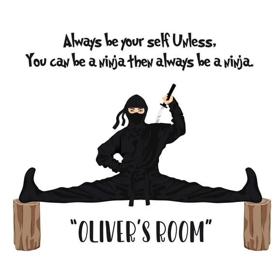 ANIME - Customized Name Karate Martial Arts Gym Split Décor Design Vinyl Kids Adhesive Sticker - Always Be Yourself 10" x 8"