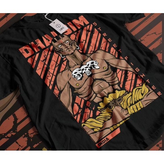 ANIME DHALSIM MAN BLACK T SHIRT UNISEX STYLE