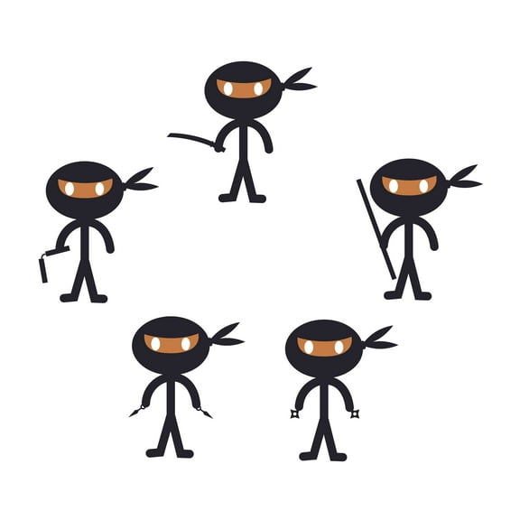 ANIME - Home Living Room Art Vinyl Stick Figures Decoration Different Karate Martial Arts Gym s Design Wall Decal Sticker - Kids Bedroom Nursery Easy To Apply Adhesive Wall Décor 10" x 9"