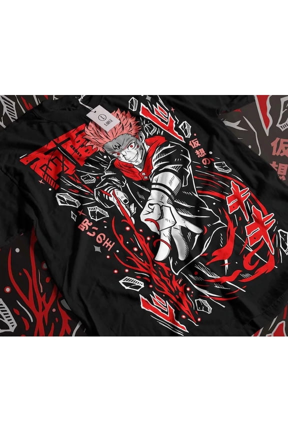 ANIME JJK FIRE BLACK T SHIRT UNISEX STYLE