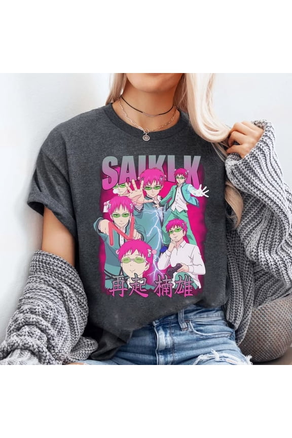 ANIME THE DISASTROUS LIFE OF SAIKI K WASHING VINTAGE T-shirt Sizes S-5XL