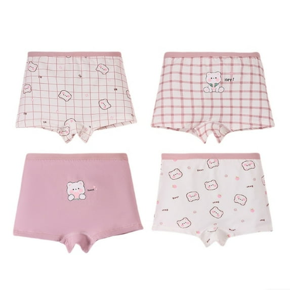 ANINEO 4-Pack Panties Toddler Kids Baby Girl Cartoon Rainbow Shorts Stretchy Underwear Breathable Undies
