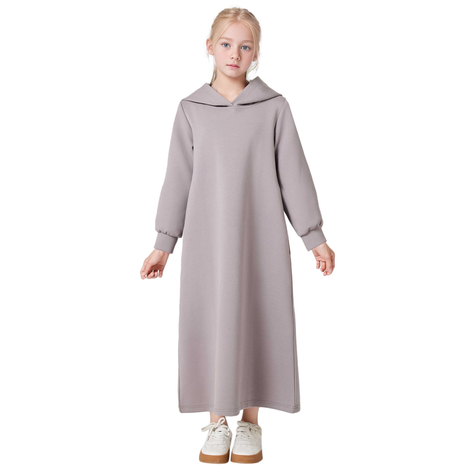 ANINEO Arabic Thobe Muslim Thobe Long Sleeve Kaftan Crew Collar Robe ...