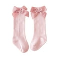 thumbnail image 1 of ANINEO Baby Girls Bow Knee High Socks Toddlers Ruffled Tube Socks Long Stockings School Uniform Leggings, 1 of 4