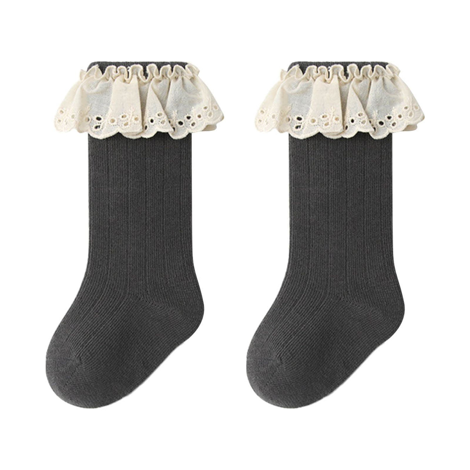 ANINEO Baby Toddler Girls Ruffle Socks Little Girl Frilly Dress Socks ...