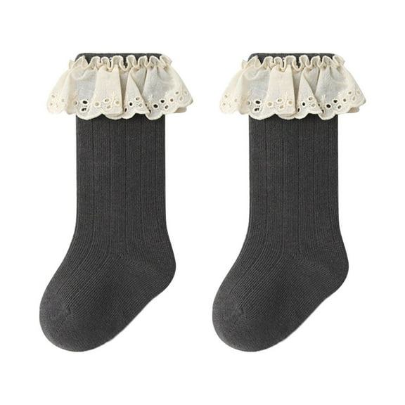 ANINEO Baby Toddler Girls Ruffle Socks Little Girl Frilly Dress Socks for Newborn Crew Cotton
