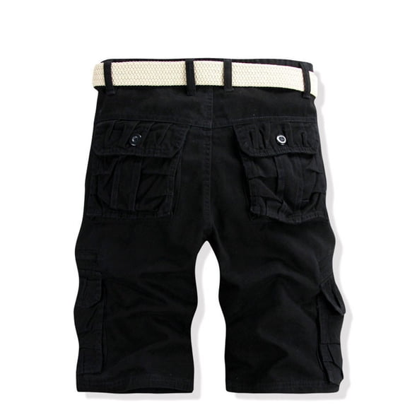 ANINEO Beach Trouser Casual Pants Work Pockets Cargo Shorts Outdoors Men's Pants Solid Color Stylish Male Bottoms