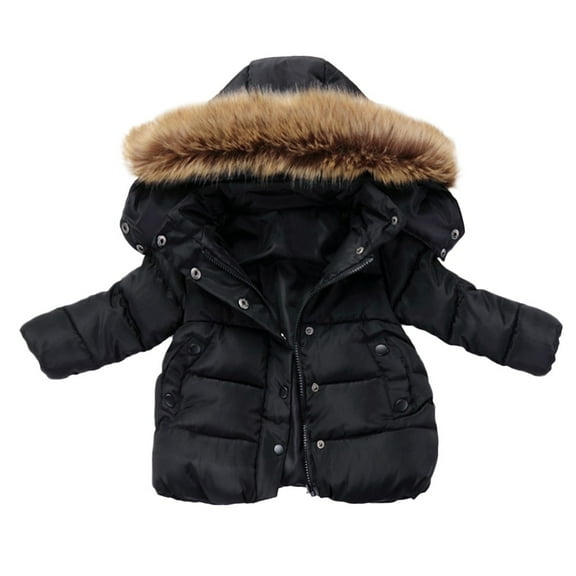 ANINEO Boy's Warm Winter Coat Waterproof Ski Jacket Padded Puffy Overcoat with Detachable Hood