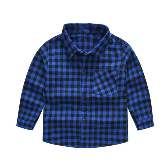 ANINEO Boys Button Down Shirt Kid Flannel Shirt Toddler Buffalo Plaid Shirt Boys Western Shirts Long Sleeve Shirt