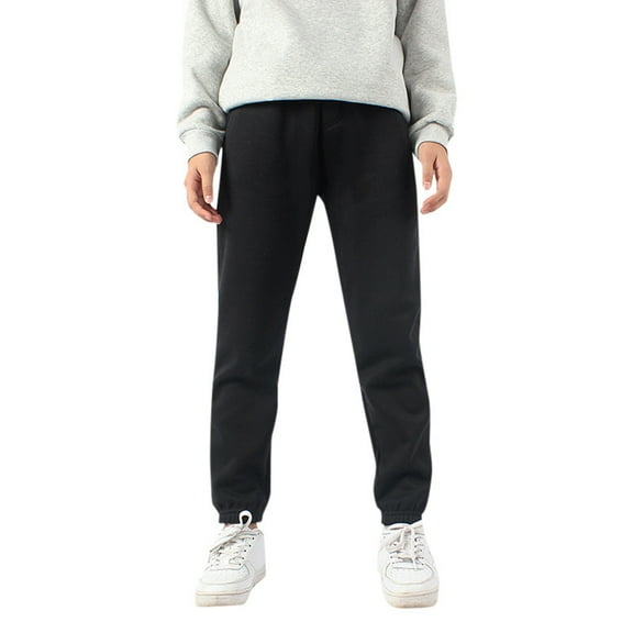 ANINEO Boys Girls Active Pants Jogger Sweatpants With Pockets Kids Trousers Casual Solid Color Pants Comfort Child Dailywear