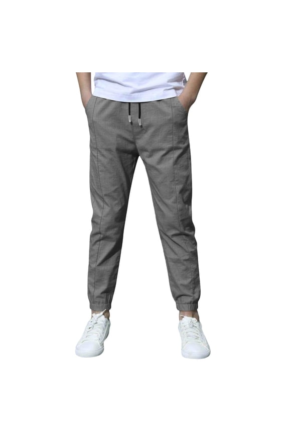 Boys Summer Pants Lightweight Linen Trousers Loose Fit Casual Long Pants Kids Teenager Boys Comfortable Outdoor Play Fashionable Child Wear