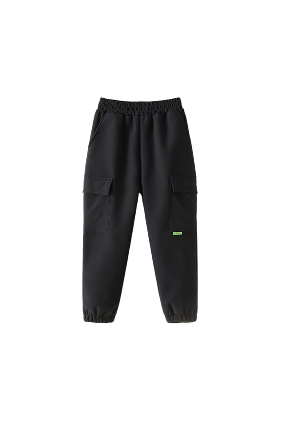 Boys Winter Cargo Pants Trousers Thermal Insulated Trousers Kids Cold Weather Outdoor Play Comfortable Casual Bottom Leisure Teenager Wear