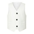 thumbnail image 1 of ANINEO Boys' formal Suit Vest, Tailored Fit & Adjustable Back Strap, 4-button Single Closure & 2 Slit Pockets, 1 of 2