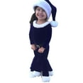 thumbnail image 1 of ANINEO Child Toddler Kids Baby Girls Long Sleeve Tops Flare Pants Outfits With Hat 3PCS Christmas Santa Set Classic O-Neck Clothes Sets, 1 of 9