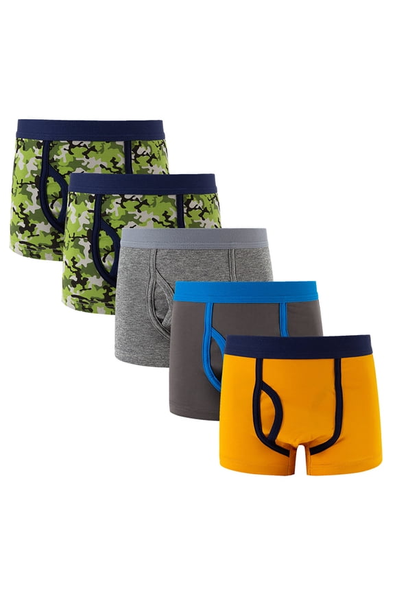 Child Underpants Boys Briefs With Dinosaur Cartoon Prints Soft Breathable Stretchy Underwear Kids Toddlers 5-Pack Soft Stretchy Underwear