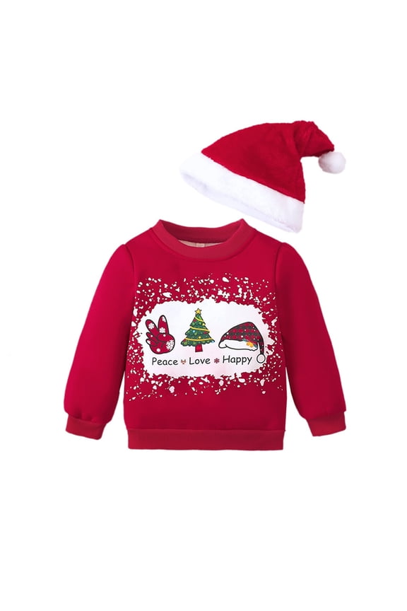 ANINEO Child Winter Boys Outfits 2 Piece Festive Long Sleeve Hoodie With Matching For Toddler Kids Cozy Outfits Holiday Clothes Sets