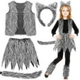 thumbnail image 1 of ANINEO Children 100 Days School Wolf Clothes Leg Warmers Children Adult Carnival Party Bad Wolf Party Clothes Set, 1 of 6