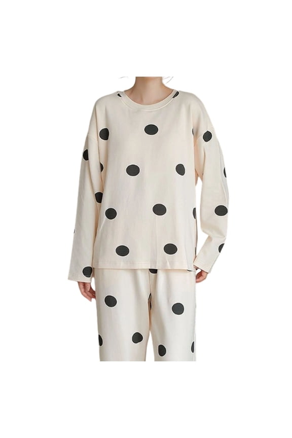 Cozy Women's Pajama Sets Long Sleeve Loose Fitting Tops And Pants Fall Winter Sleepwear For Comfort At Home Solid Color Trendy