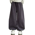 thumbnail image 1 of ANINEO Girl's Wide Leg Sweatpants Elastic Waist Drawstring Straight Leg Baggy Jogger Pants with Pocket, 1 of 1