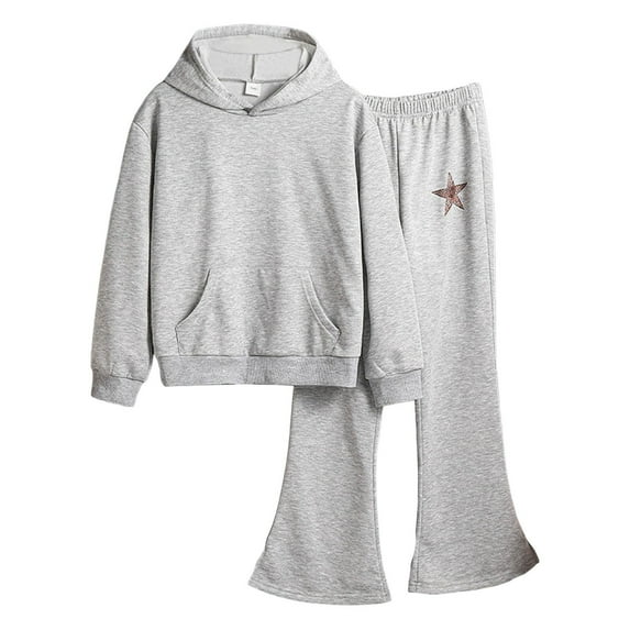 ANINEO Girls 2 Piece Outfits Sweatsuit Oversized Hoodie Sweatshirt and Joggers Sweatpants Sets Tracksuit
