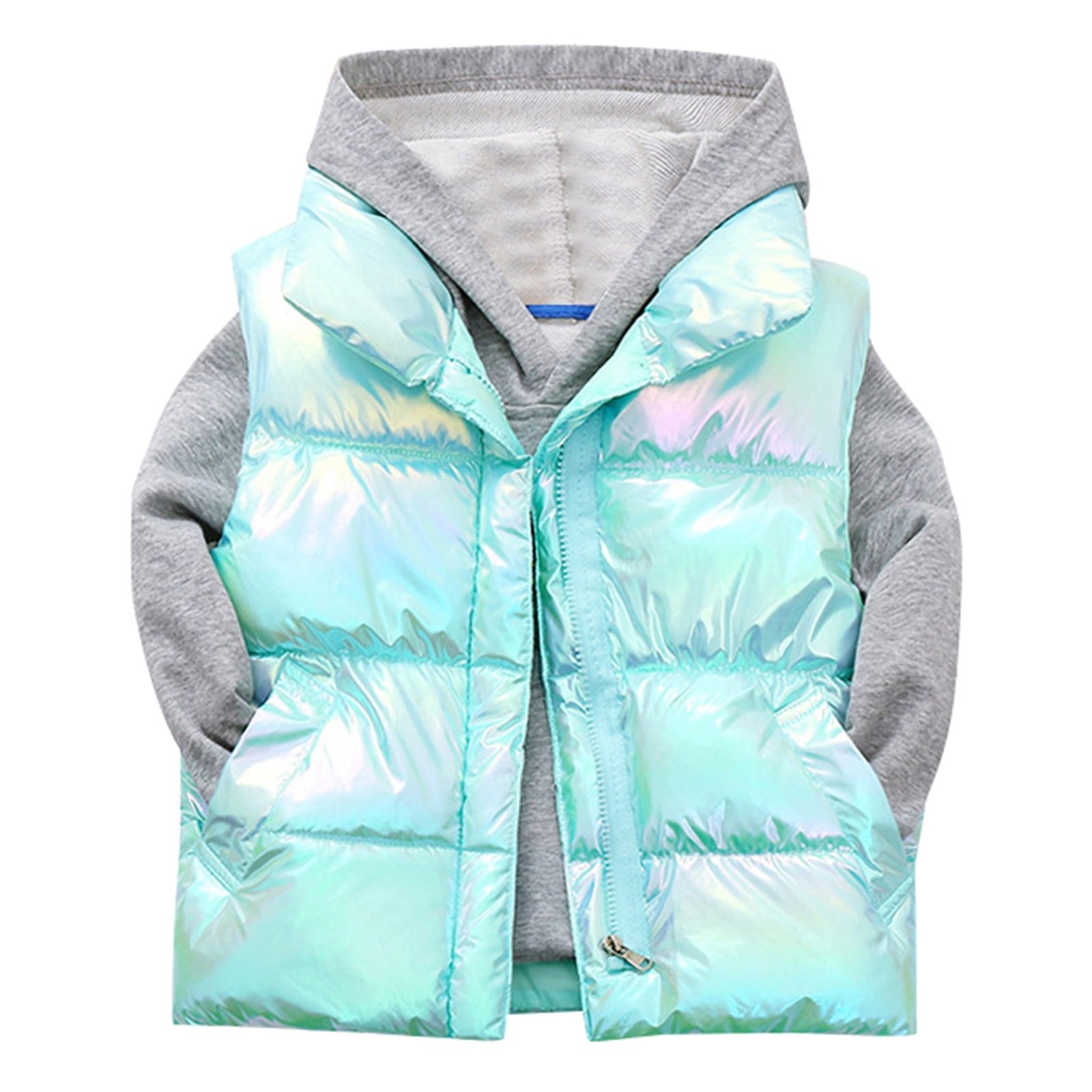 Roper Girl's Lightweigth Puffer Vest (Teal) - Children's Vest