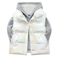 thumbnail image 1 of ANINEO Girls Crop Puffer Vest Drawstring Full-Zip Reversible Puffy Vest Winter Waistcoat, 1 of 4