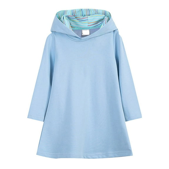 ANINEO Girls Hoodies Kids Long Pullover Hooded Sweatshirt Long hoodies for Girls Hoodie Dress with Pockets for 1-7 Years
