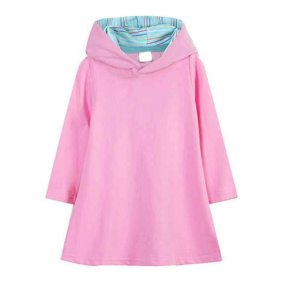 ANINEO Girls Hoodies Kids Long Pullover Hooded Sweatshirt Long hoodies for Girls Hoodie Dress with Pockets for 1-7 Years