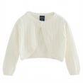 thumbnail image 1 of ANINEO Girls Long Sleeve Sparkle Bolero Cardigan Kids Button Closure Knitted Shrug Cropped Sweaters Tops 1-5 Years, 1 of 4