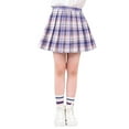 thumbnail image 1 of ANINEO Girls' Pleated Plaid Mini Skirt Girl Skirts Skorts Outfits with Bowknot, 1 of 5