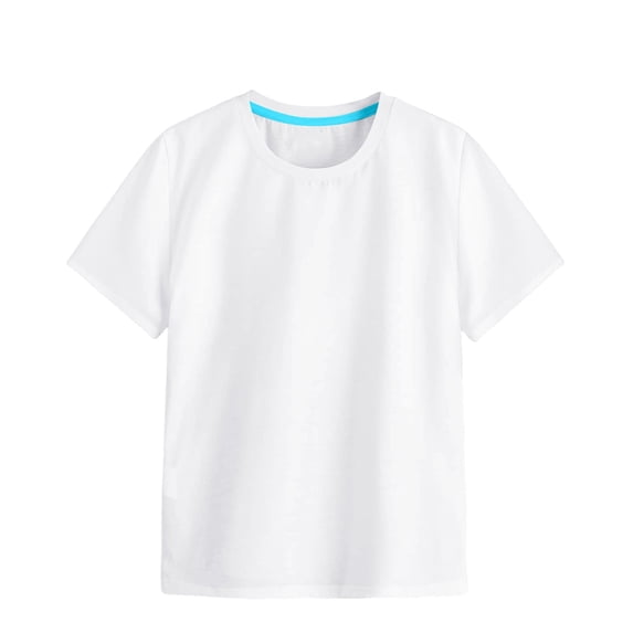 ANINEO Girls Summer Short Sleeve Shirts Lace Casual Cute Crew Neck Solid Color Blouses Tops 1-12 Years