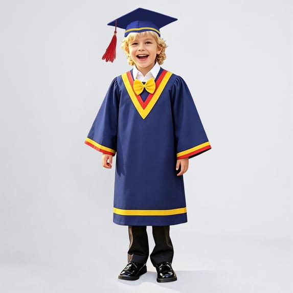 ANINEO Graduation Gown And Cap For Kids Academic Photo Formal Kindergarten Elementary School Outfit Sets Child School Academic Robes