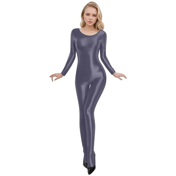 ANINEO High Stretch Unisex Full Body Catsuit Zentai Jumpsuit Shiny Smooth Transparent Bodysuit Comfort Clothes