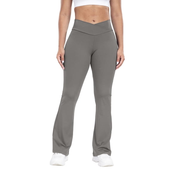 ANINEO High Waisted Yoga Pants For Women Flared Leggings Stretchy Workout Tights Comfortable Athletic Pants For Daily Wear Solid Color Leisure Female Trousers